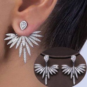 Crystal Wings Drop Earrings